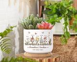 Personalized Grandma's Garden Ceramic Plant Pot, Custom Birth Flower Plant Pot, Mother's Day Gift, Grandma Gift From Grandkids