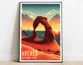 Arches National Park Poster, Utah Poster, US National Parks Poster, Travel Poster, Adventure Wall Art, Nature Lover Art, Sunset Poster