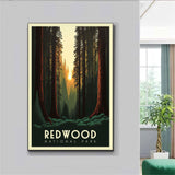 Redwood National Park Poster, California Poster, US National Parks Poster, Travel Poster, Adventure Poster, Nature Art, Landscape Art