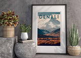 Denali National Park Poster, USA National Parks Poster, Mount McKinley Poster, Alaska Poster, Travel Poster, Nature Poster, Adventure Gift