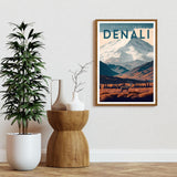 Denali National Park Poster, USA National Parks Poster, Mount McKinley Poster, Alaska Poster, Travel Poster, Nature Poster, Adventure Gift