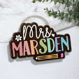 Personalized Teacher Name Sign, Custom Teacher Welcome Sign, Teacher Appreciation Gift, Teacher Back To School Gift, Teacher Desk Sign