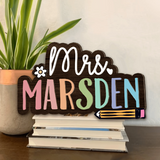 Personalized Teacher Name Sign, Custom Teacher Welcome Sign, Teacher Appreciation Gift, Teacher Back To School Gift, Teacher Desk Sign