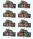 Personalized Teacher Name Sign, Custom Teacher Welcome Sign, Teacher Appreciation Gift, Teacher Back To School Gift, Teacher Desk Sign