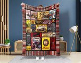 Vintage Indian Motorcycle Blanket, Biker Blanket, Motorbike Fleece Sherpa Blanket, American Motorcycle Blanket, Retro Motorcycle Blanket