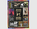 Jesus Is My Savior Drums Are My Therapy Blanket, Christian Drummer Blanket, Jesus Drum Blanket, Religious Musician Blanket, Musical Blanket