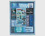 Swimming Blanket, Swimmer Fleece Sherpa Blanket, Pool Life Blanket, Sport Blanket, Hobby Blanket, Swim Blanket, Swim Coach Gift