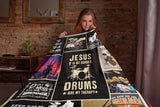 Jesus Is My Savior Drums Are My Therapy Blanket, Christian Drummer Blanket, Jesus Drum Blanket, Religious Musician Blanket, Musical Blanket