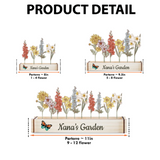 Personalized Laser Engraved Birth Flowers Garden, Grandma's Garden Gift, Wooden Flower Decor, Gifts for Mom, Mother's Day Gift