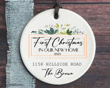 Personalized New Home Ornament, New Home Christmas Ornament, Wreath New House Ornament