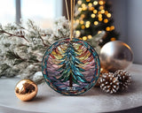 Pine Tree Stained Glass Christmas Ornament, Christmas Tree Ornament, Holiday Gift Idea, 2023 Christmas Decoration
