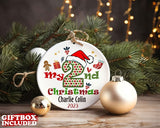 Personalized My Second Christmas Ornament, Baby's Second Christmas Ornament, Custom Name Baby Ornament, Toddler Christmas Ornament