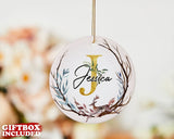Custom Letter Name Christmas Ornament, Baby's First Christmas Ornament, Custom Name Baby Ornament, Christmas Reindeer Ornament