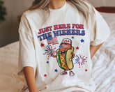 Just Here For The Wieners Shirt, 4th Of July Shirts, Gift For Independence Day, 4th of July Funny Hot Dog, Retro USA Shirts, Retro America