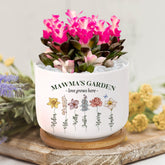 Personalized Birth Flowers Ceramic Plant Pot, Custom Grandma's Garden Plant Pot, Mother's Day Gift, Grandma Gift From Grandkids