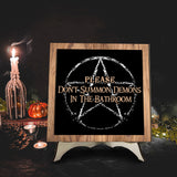Please Don't Summon Demons in The Bathroom Sign, Funny Bathroom Decor, Halloween Wood Sign, Gothic Home Decor, Halloween Decoration