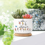 Personalized First Mom Now Grandma Ceramic Plant Pot, Custom Birth Flowers Plant Pot, Grandma's Garden Gift, Mother's Day Gift