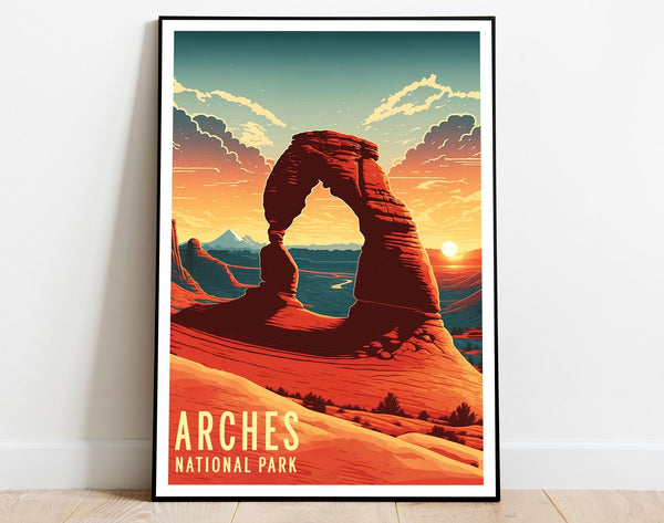 Arches National Park Poster, Utah Poster, US National Parks Poster, Travel Poster, Adventure Wall Art, Nature Lover Art, Sunset Poster