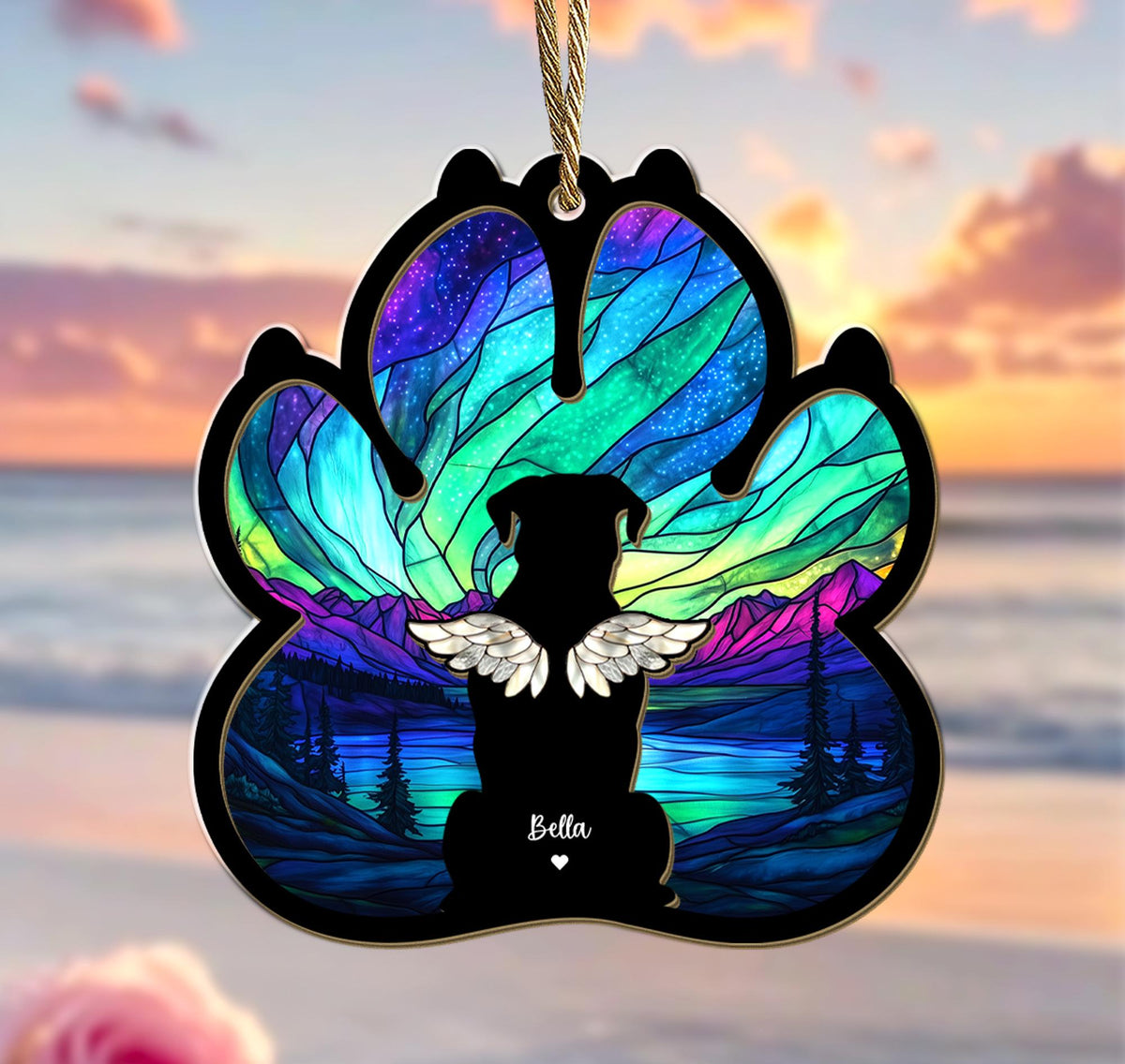 Custom Dog Suncatcher, Custom Pet Memorial Gift, Loss of Dog Gift, Dog Loss Sympathy Gift, Gift For Dog Lovers, Window Hanging Main image