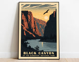 Black Canyon Of The Gunnison National Park Poster, US National Parks Poster, Colorado Wall Art, Travel Poster, Adventure Art, Nature Poster