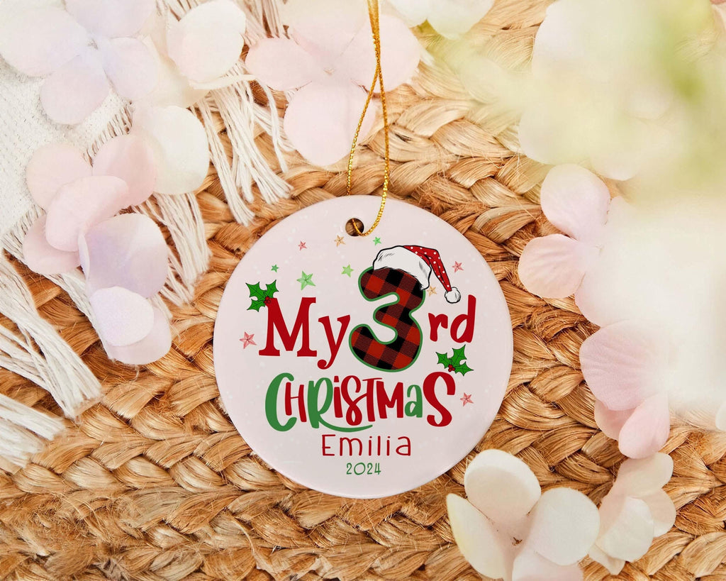Personalized My 3rd Christmas Ornament, Custom Baby 3rd Christmas Ornament, 2026 Christmas Tree Decoration, New Baby Gift, Kids Ornament