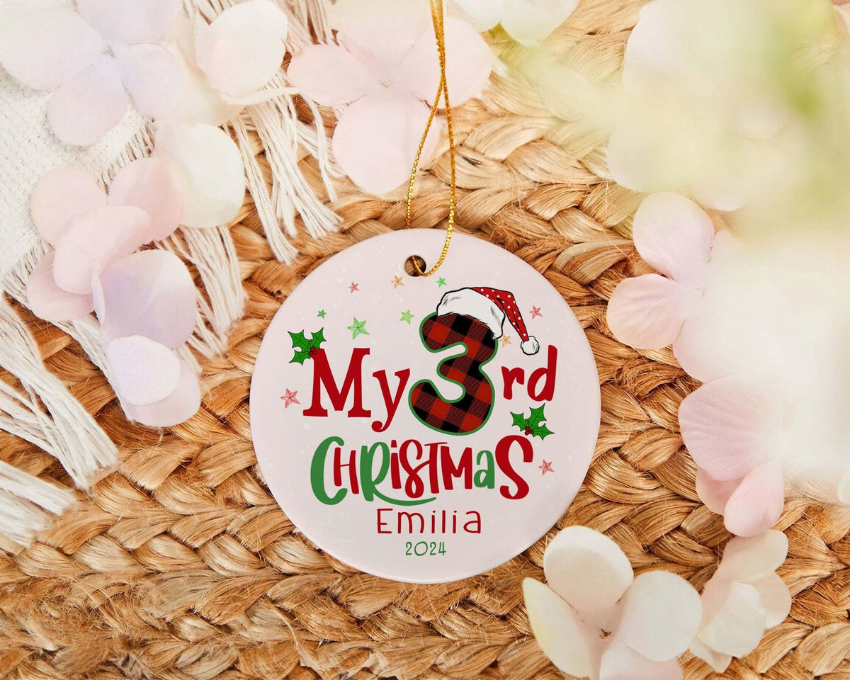 Personalized My 3rd Christmas Ornament, Custom Baby 3rd Christmas Ornament, 2026 Christmas Tree Decoration, New Baby Gift, Kids Ornament