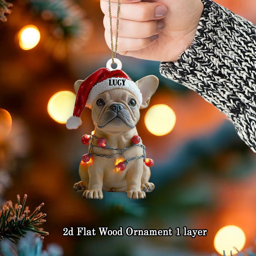 Custom French Bulldog Flat Ornament, Christmas French Bulldog Ornament, French Bulldog Christmas, French Bulldog Gifts, Christmas Decor