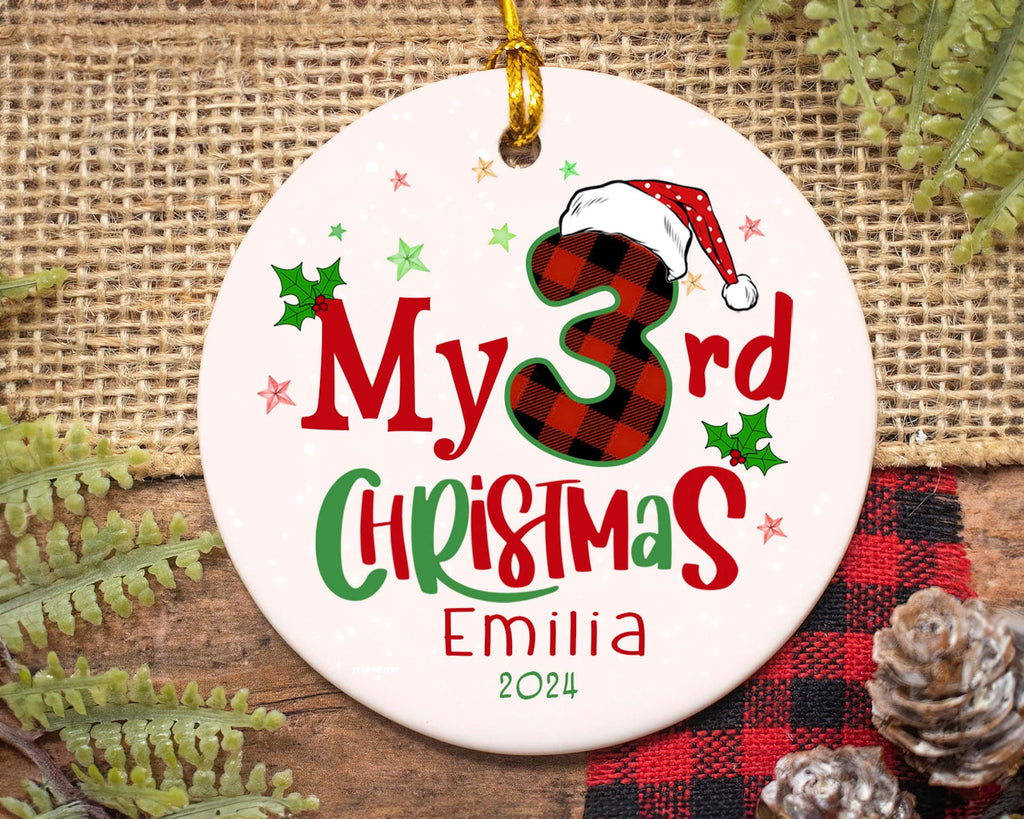 Personalized My 3rd Christmas Ornament, Custom Baby 3rd Christmas Ornament, 2026 Christmas Tree Decoration, New Baby Gift, Kids Ornament