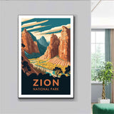 Zion National Park Poster, Zion Travel Wall Art, Utah Poster, US National Parks Poster, HIking Poster, Travel Poster, Adventure Poster