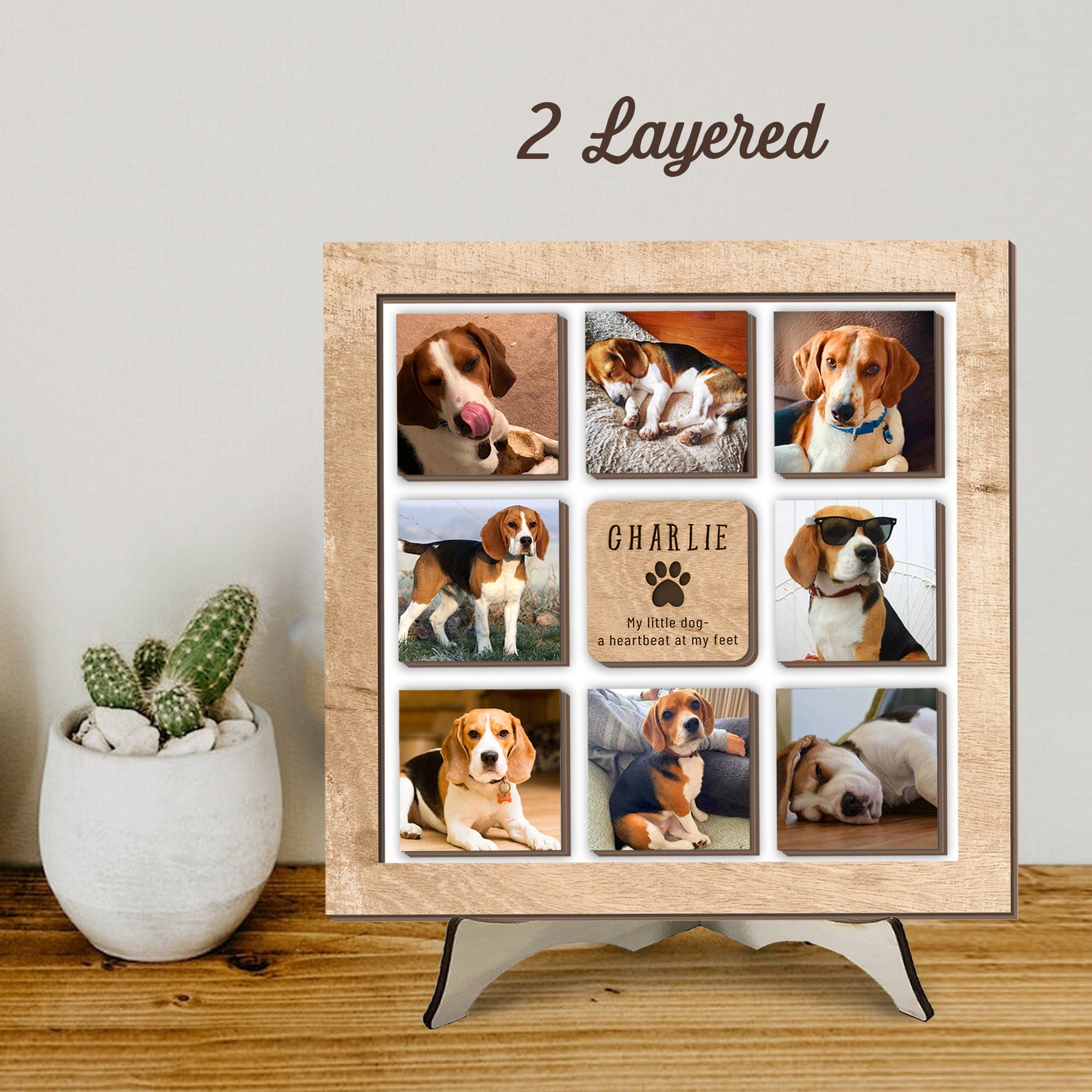 Personalized Pet Memorial Photo Collage Frame, Custom Pet Photo Gift, Pet Memorial Gift, Pet Loss Sympathy Gift, Loss Of Dog Gift Secondary image