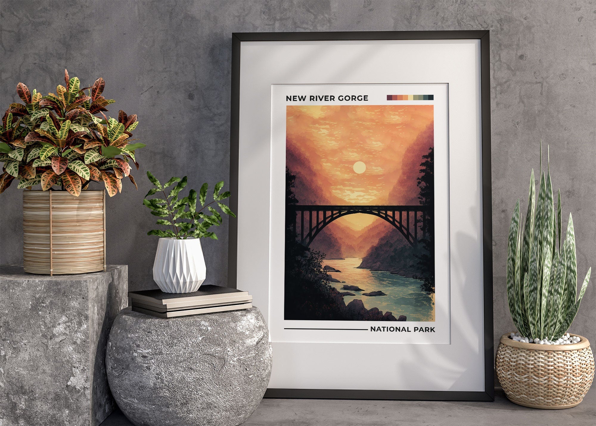 New River Gorge National Park Poster, US National Parks Poster, West Virginia Poster, Travel Poster, Landscape Art, Adventure Poster Secondary image