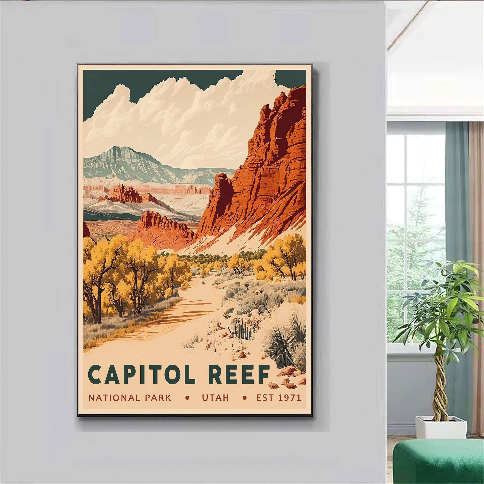 Capitol Reef National Park Poster, US National Parks Poster, Utah Poster, Travel Poster, Hiking Poster, Adventure Art, Nature Poster Secondary image