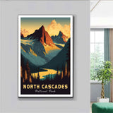 North Cascades National Park In Washington Poster, US National Park Poster, Travel Poster, Nature Lover Art, Landscape Poster