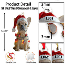 Custom French Bulldog Flat Ornament, Christmas French Bulldog Ornament, French Bulldog Christmas, French Bulldog Gifts, Christmas Decor