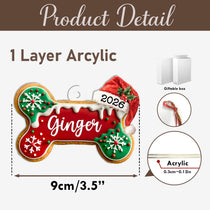 Custom Dog Bone Gingerbread Christmas Ornament, Custom Dog Ornament, Pet Ornament, Dog Lover Gift, New Dog Ornament, Christmas Decor