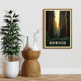 Redwood National Park Poster, California Poster, US National Parks Poster, Travel Poster, Adventure Poster, Nature Art, Landscape Art