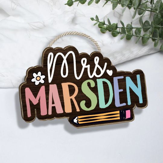 Personalized Teacher Name Sign, Custom Teacher Welcome Sign, Teacher Appreciation Gift, Teacher Back To School Gift, Teacher Desk Sign