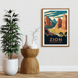 Zion National Park Poster, Zion Travel Wall Art, Utah Poster, US National Parks Poster, HIking Poster, Travel Poster, Adventure Poster