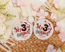 Personalized My 3rd Christmas Ornament, Custom Baby 3rd Christmas Ornament, 2026 Christmas Tree Decoration, New Baby Gift, Kids Ornament