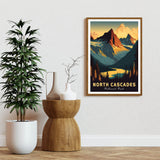 North Cascades National Park In Washington Poster, US National Park Poster, Travel Poster, Nature Lover Art, Landscape Poster