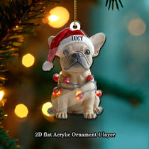 Custom French Bulldog Flat Ornament, Christmas French Bulldog Ornament, French Bulldog Christmas, French Bulldog Gifts, Christmas Decor