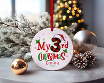 Personalized My 3rd Christmas Ornament, Custom Baby 3rd Christmas Ornament, 2026 Christmas Tree Decoration, New Baby Gift, Kids Ornament