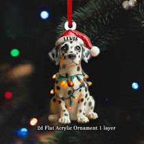 Customized Name Dalmatian Christmas Ornament, Dog First Christmas FLAT Ornament, Personalized Puppy Ornament