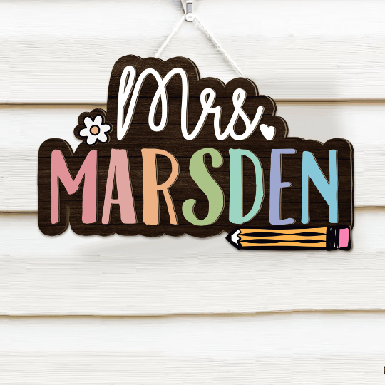Personalized Teacher Name Sign, Custom Teacher Welcome Sign, Teacher Appreciation Gift, Teacher Back To School Gift, Teacher Desk Sign