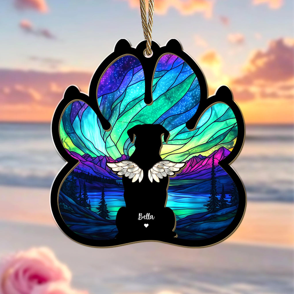 Custom Dog Rainbow Bridge Suncatcher, Dog Memorial Suncatcher, Loss of Pet Gift, Dog Remembrance Gift, Gift For Dog Lovers, Window Hanging