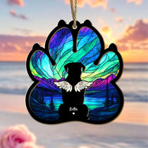 Custom Dog Rainbow Bridge Suncatcher, Dog Memorial Suncatcher, Loss of Pet Gift, Dog Remembrance Gift, Gift For Dog Lovers, Window Hanging