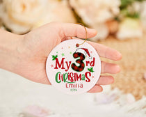 Personalized My 3rd Christmas Ornament, Custom Baby 3rd Christmas Ornament, 2026 Christmas Tree Decoration, New Baby Gift, Kids Ornament