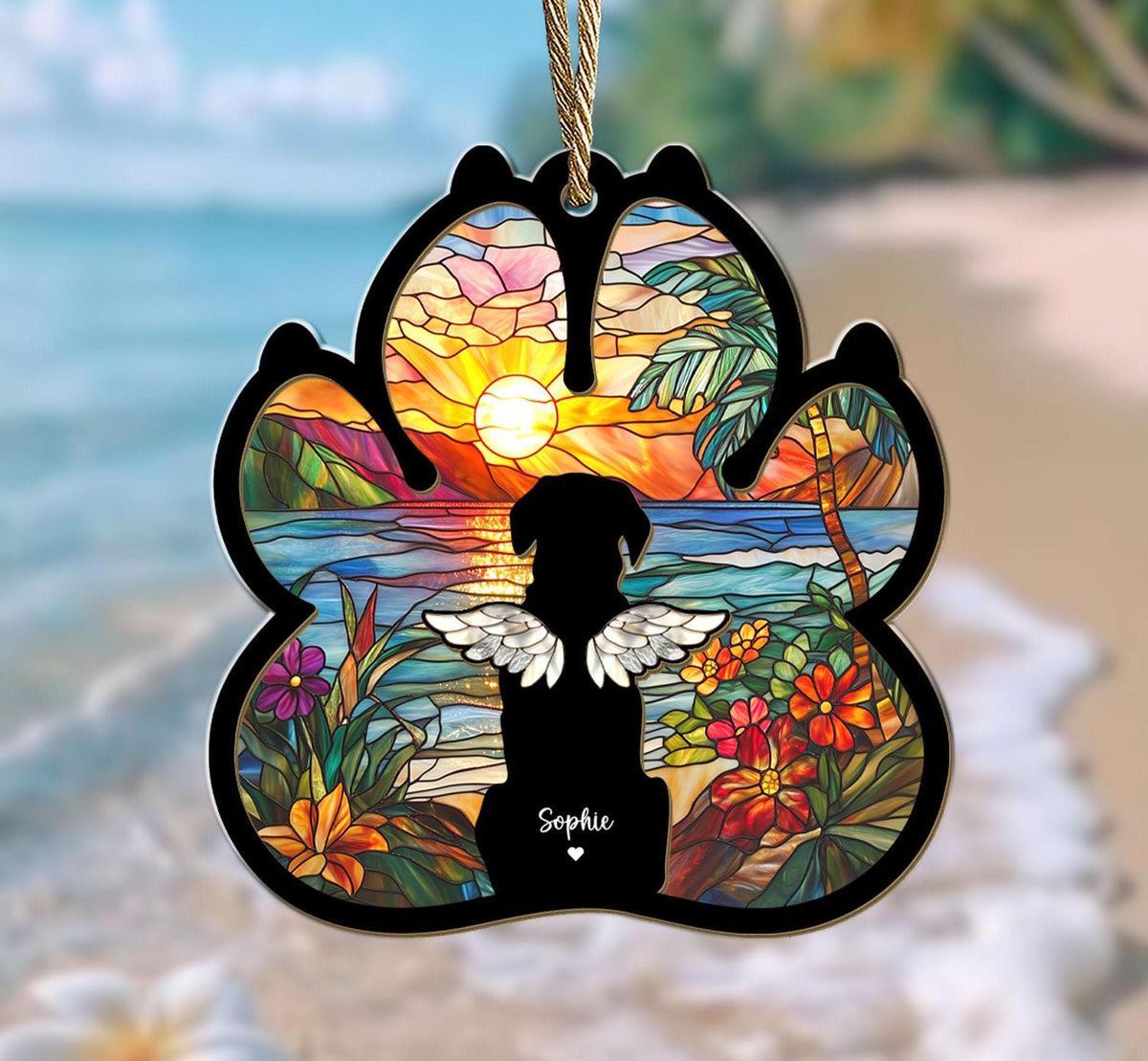 Custom Dog Suncatcher, Custom Pet Memorial Gift, Loss of Dog Gift, Dog Loss Sympathy Gift, Gift For Dog Lovers, Window Hanging