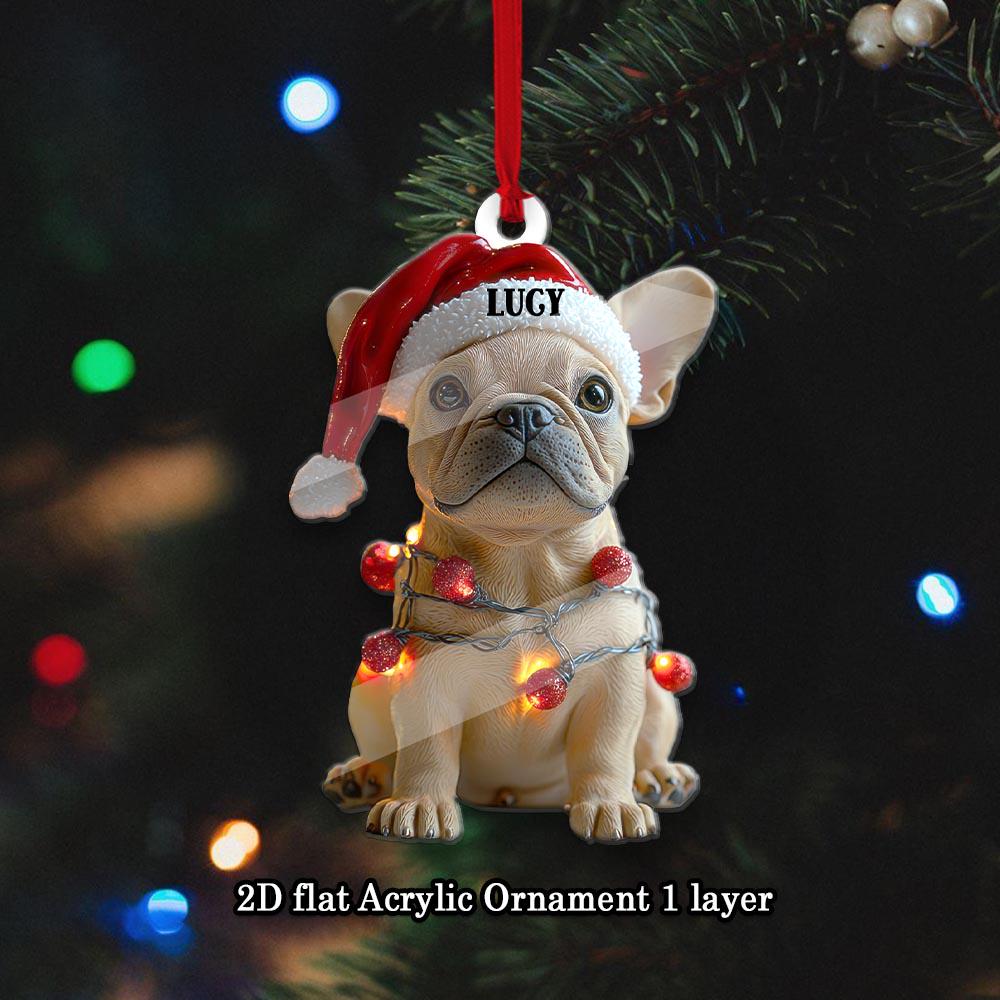 Custom French Bulldog Flat Ornament, Christmas French Bulldog Ornament, French Bulldog Christmas, French Bulldog Gifts, Christmas Decor