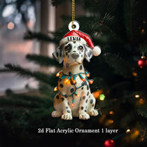 Customized Name Dalmatian Christmas Ornament, Dog First Christmas FLAT Ornament, Personalized Puppy Ornament